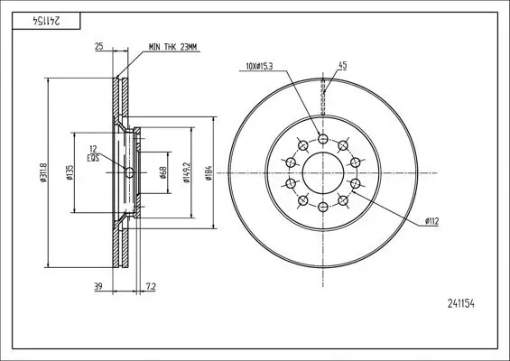 Bremsscheibe HART 241 154