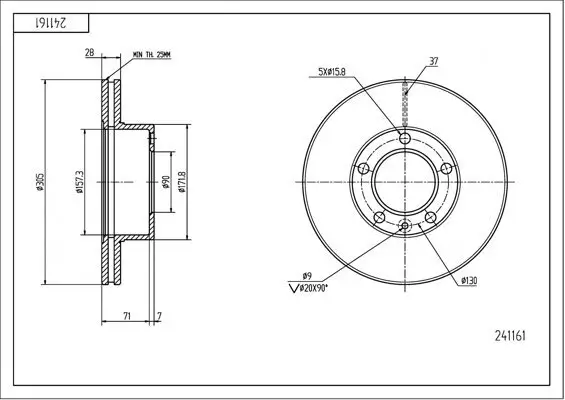 Bremsscheibe HART 241 161