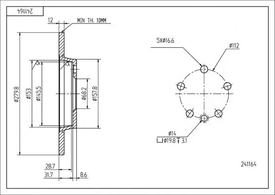 Bremsscheibe HART 241 164