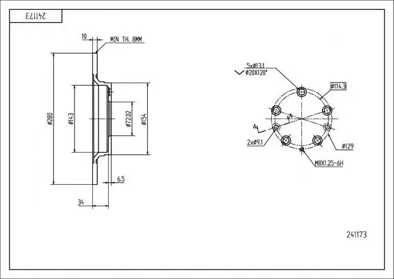 Bremsscheibe HART 241 173