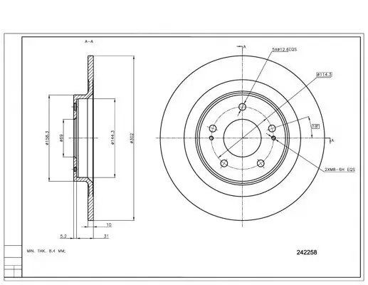 Bremsscheibe Hinterachse HART 242 258 Bild Bremsscheibe Hinterachse HART 242 258