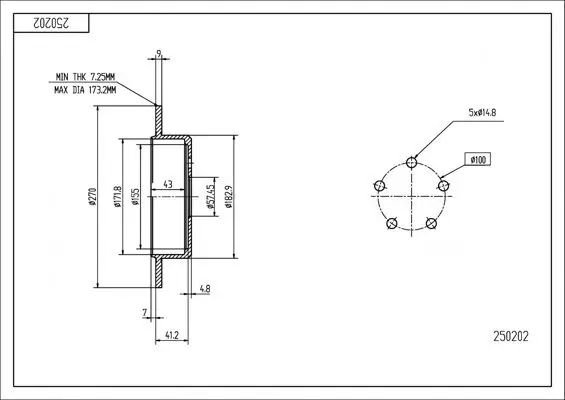 Bremsscheibe Hinterachse HART 250 202