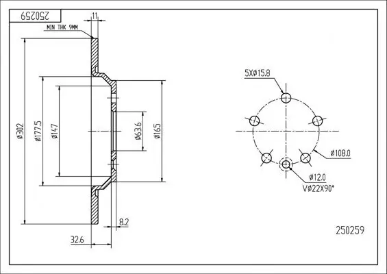 Bremsscheibe HART 250 259