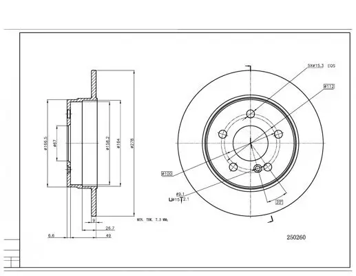 Bremsscheibe Hinterachse HART 250 260 Bild Bremsscheibe Hinterachse HART 250 260
