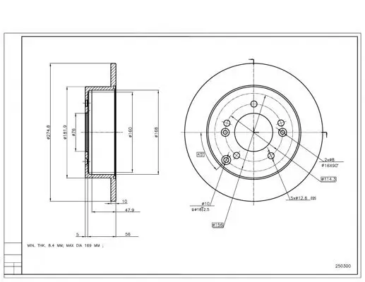Bremsscheibe Hinterachse HART 250 300