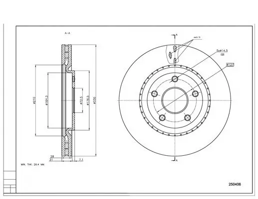 Bremsscheibe Vorderachse HART 250 406
