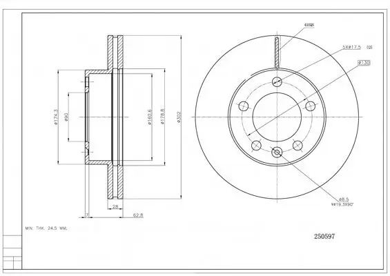 Bremsscheibe HART 250 597