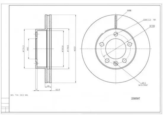 Bremsscheibe HART 250 597 Bild Bremsscheibe HART 250 597