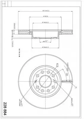 Bremsscheibe HART 228 884