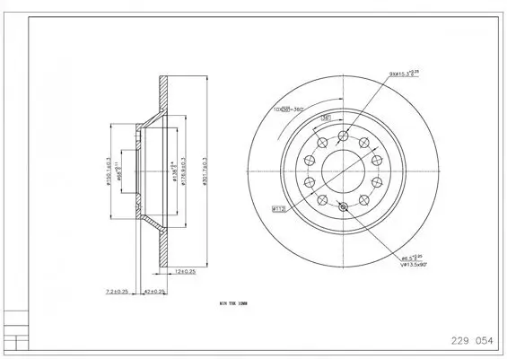 Bremsscheibe Hinterachse HART 229 054