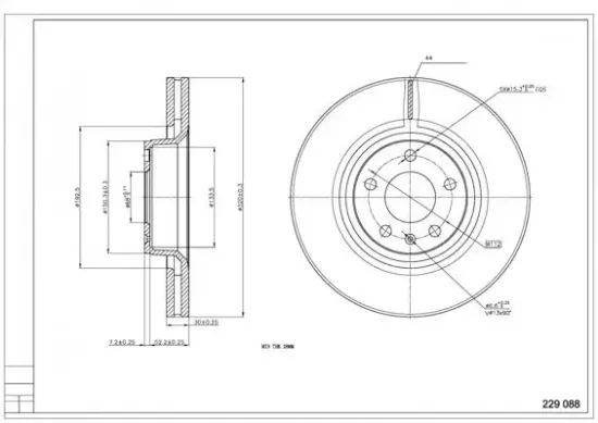 Bremsscheibe Vorderachse HART 229 088 Bild Bremsscheibe Vorderachse HART 229 088