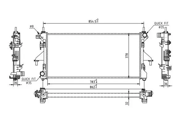 Kühler, Motorkühlung HART 637 129