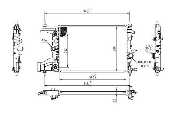 Kühler, Motorkühlung HART 637 155 Bild Kühler, Motorkühlung HART 637 155