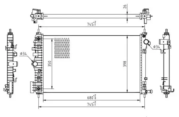 Kühler, Motorkühlung HART 637 159