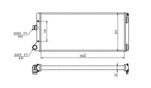 Kühler, Motorkühlung HART 637 224