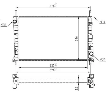 Kühler, Motorkühlung HART 637 225