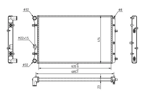 Kühler, Motorkühlung HART 637 226