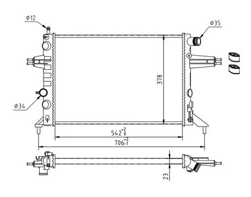 Kühler, Motorkühlung HART 601 707