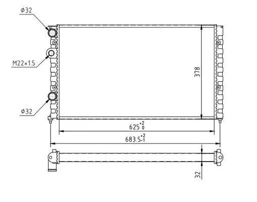 Kühler, Motorkühlung HART 602 109