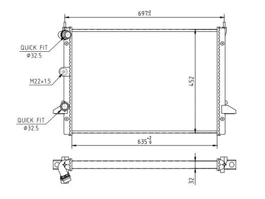 Kühler, Motorkühlung HART 605 975