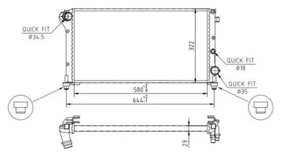 Kühler, Motorkühlung HART 605 983 Bild Kühler, Motorkühlung HART 605 983