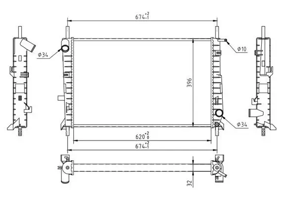 Kühler, Motorkühlung HART 606 832