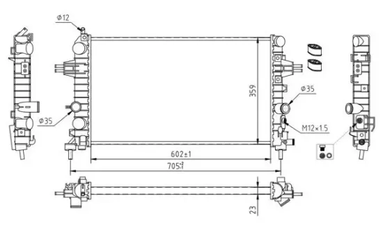 Kühler, Motorkühlung HART 608 129 Bild Kühler, Motorkühlung HART 608 129