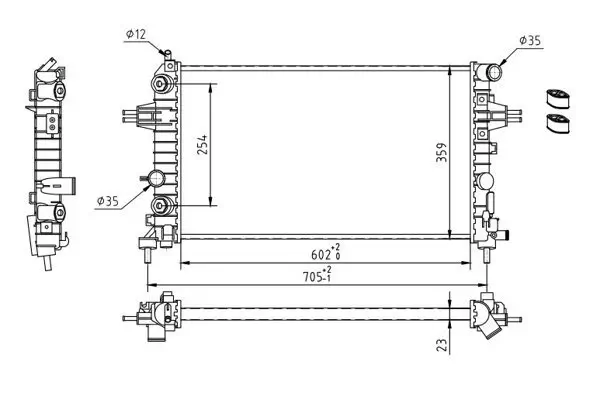 Kühler, Motorkühlung HART 608 130