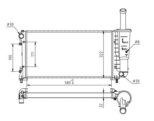 Kühler, Motorkühlung HART 611 773 Bild Kühler, Motorkühlung HART 611 773