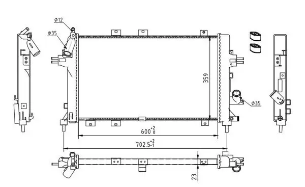 Kühler, Motorkühlung HART 612 357