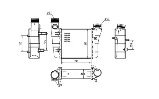 Ladeluftkühler links HART 612 515 Bild Ladeluftkühler links HART 612 515