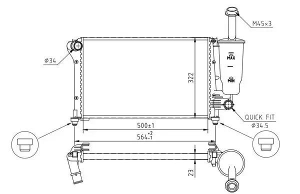 Kühler, Motorkühlung HART 614 213 Bild Kühler, Motorkühlung HART 614 213