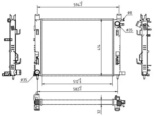 Kühler, Motorkühlung HART 614 516 Bild Kühler, Motorkühlung HART 614 516
