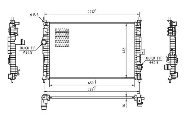 Kühler, Motorkühlung HART 618 144