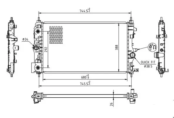 Kühler, Motorkühlung HART 622 289 Bild Kühler, Motorkühlung HART 622 289