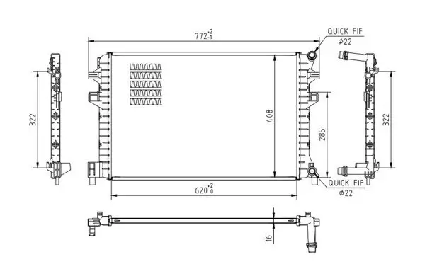 Kühler, Motorkühlung HART 623 812