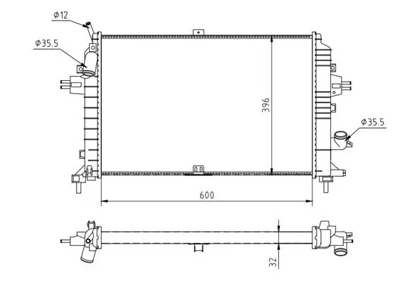 Kühler, Motorkühlung HART 637 128