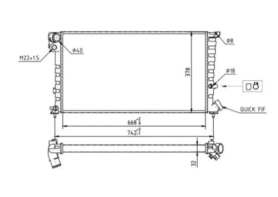 Kühler, Motorkühlung HART 637 135 Bild Kühler, Motorkühlung HART 637 135