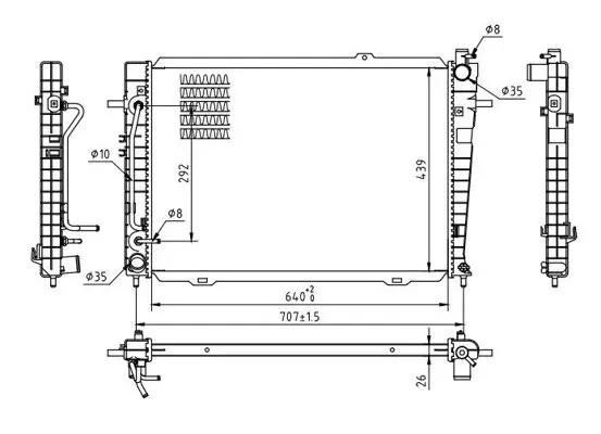 Kühler, Motorkühlung HART 637 154