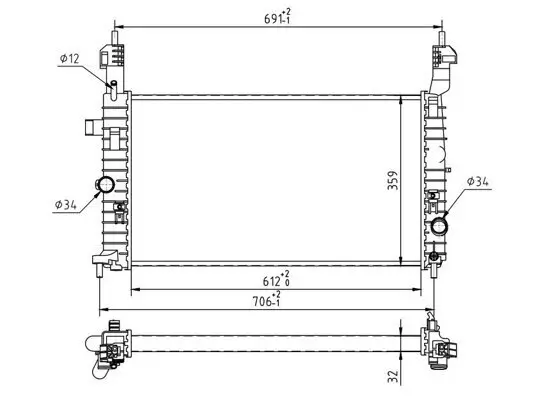 Kühler, Motorkühlung HART 637 203