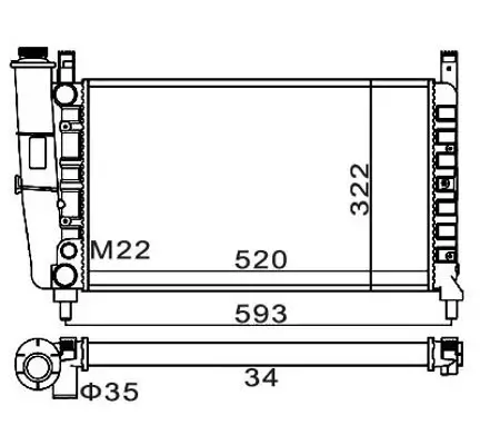 Kühler, Motorkühlung HART 600 405