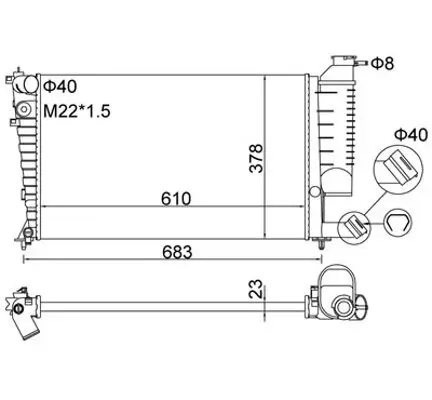 Kühler, Motorkühlung HART 602 198