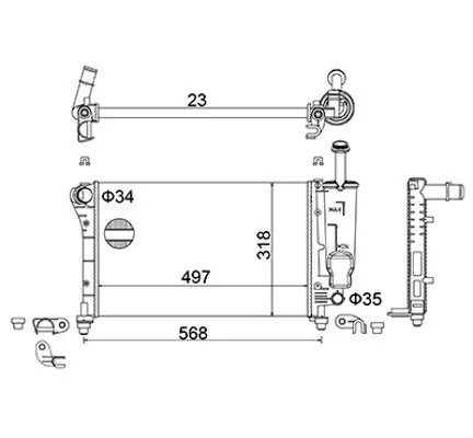 Kühler, Motorkühlung HART 620 725