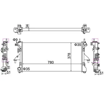 Kühler, Motorkühlung HART 629 175 Bild Kühler, Motorkühlung HART 629 175