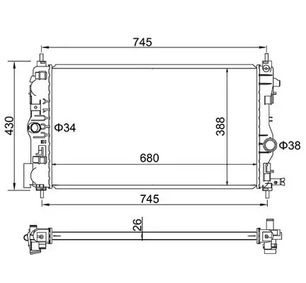 Kühler, Motorkühlung HART 629 176