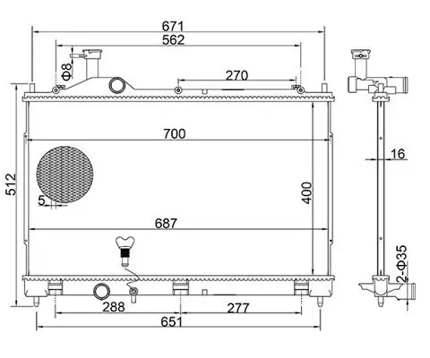 Kühler, Motorkühlung HART 644 081