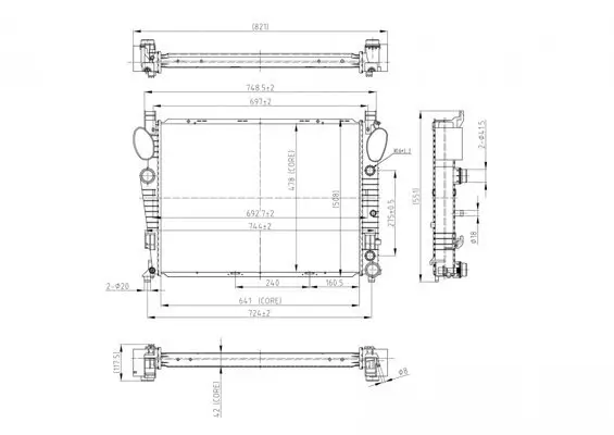 Kühler, Motorkühlung HART 606 474