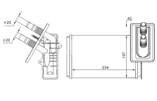 Wärmetauscher, Innenraumheizung HART 605 540 Bild Wärmetauscher, Innenraumheizung HART 605 540