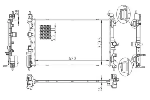 Kühler, Motorkühlung HART 623 792