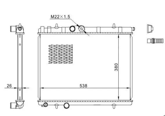 Kühler, Motorkühlung HART 605 786